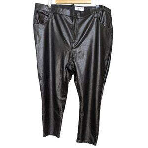 Abercrombie & Fitch The Skinny High Rise Faux Leather Pants Short Inseam